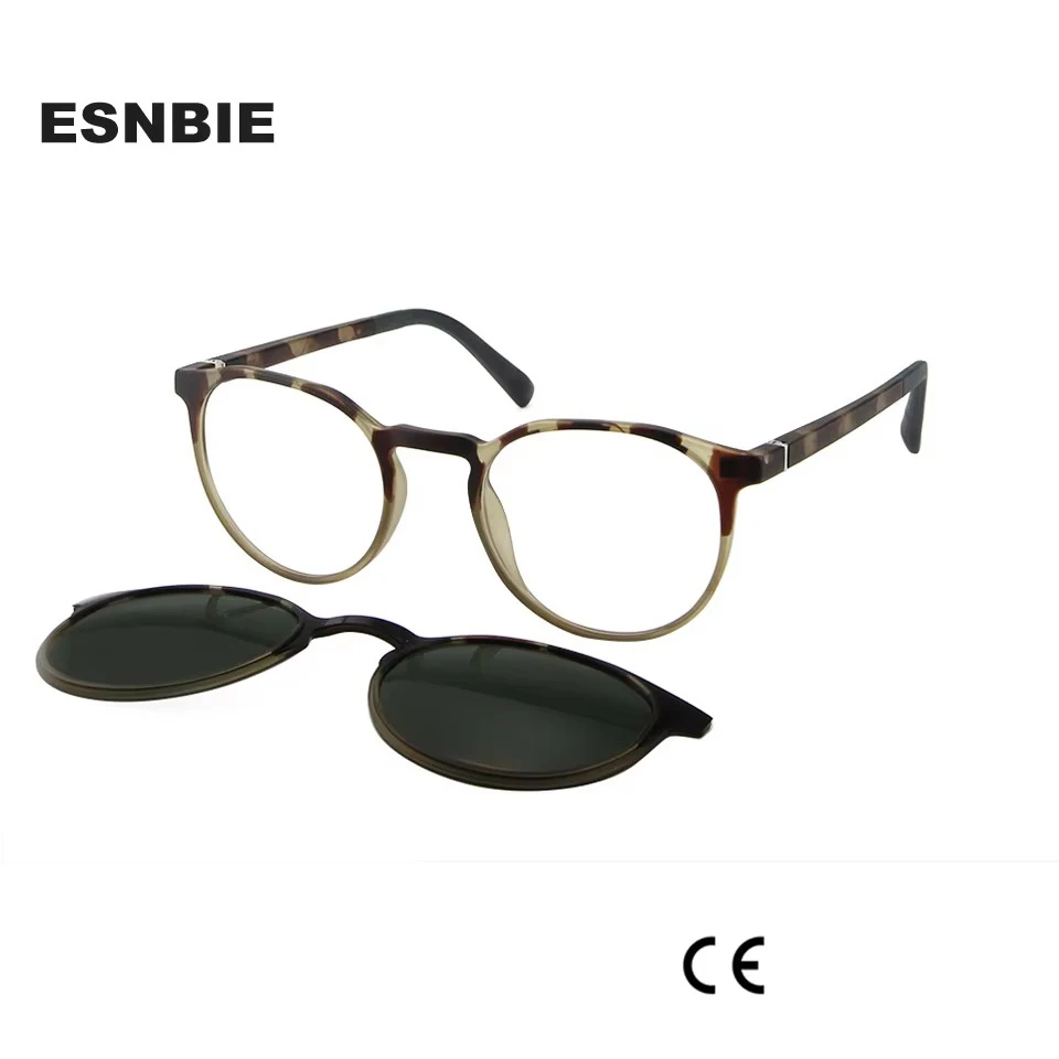 Vintage Round TR90 Metal Magnet Sunglasses For Men Women Polarized Magnetic Clip On Sun Glasses Ladies UV400 Lunette De Soleil