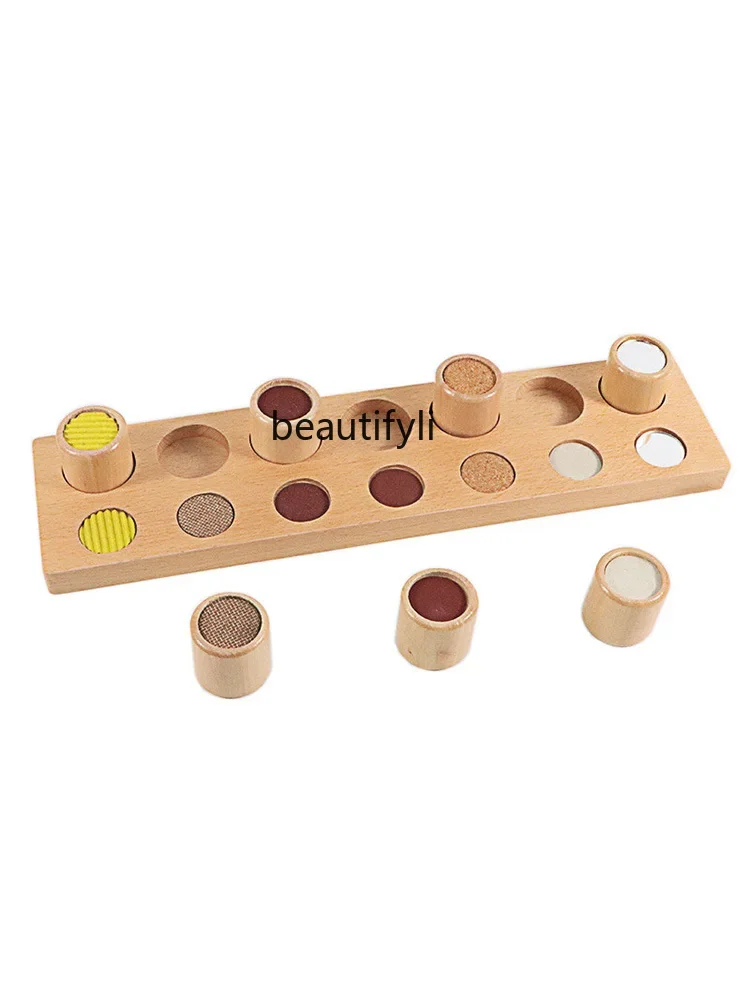 Sensory teaching aids Wooden touch column Children's early education puzzle Children's tactile training toys