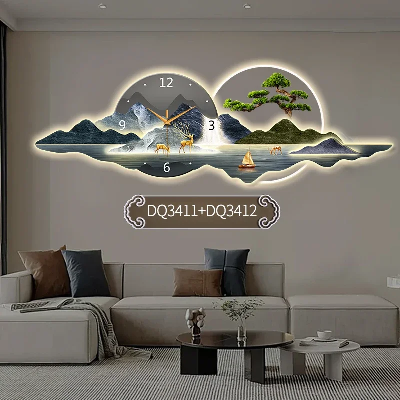 Chinese Style Wall Clock Wood Interior Bedrooms Nordic Living Room Xenomorph Wall Clocks Korean Horloge Murale Room Decorations image 5