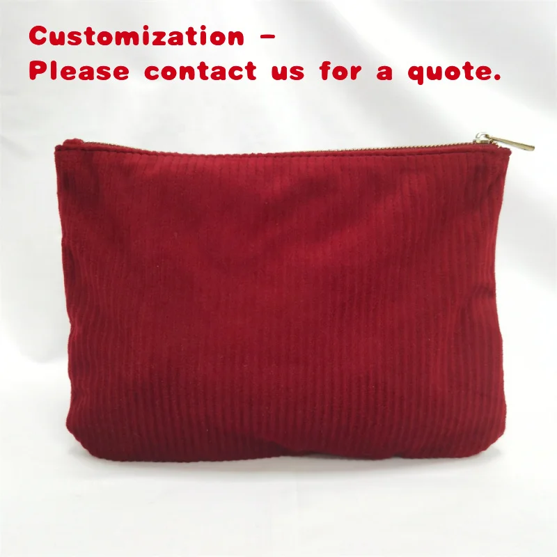 custom.Chuanghua Custom Private Organizer Bag Travel Velvet Beauty Makeup Pouches Corduroy Cosmetic Bags Women
