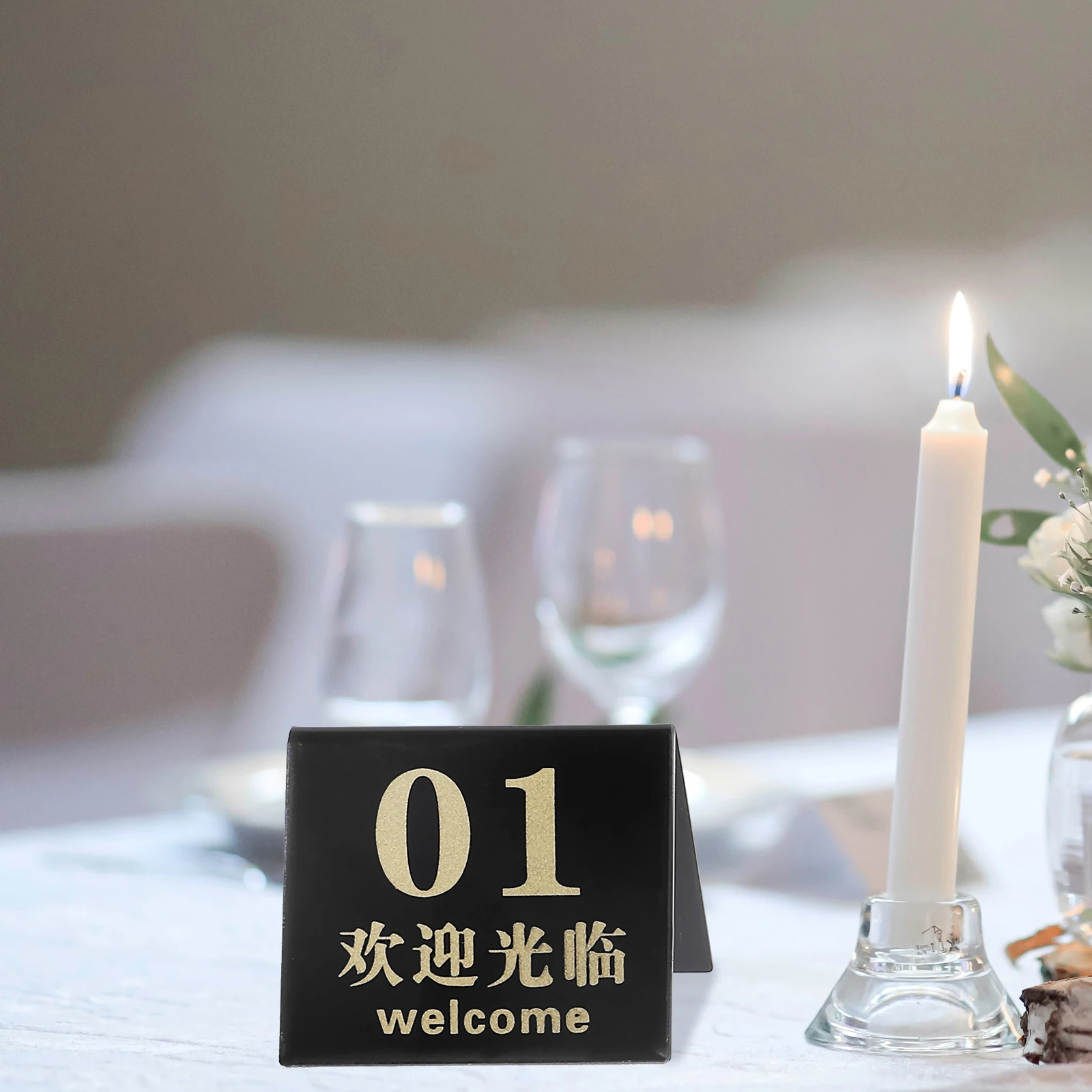 

10 Pcs The Sign Number Plate Table Acrylic Multi-function Numbers Wedding Holders