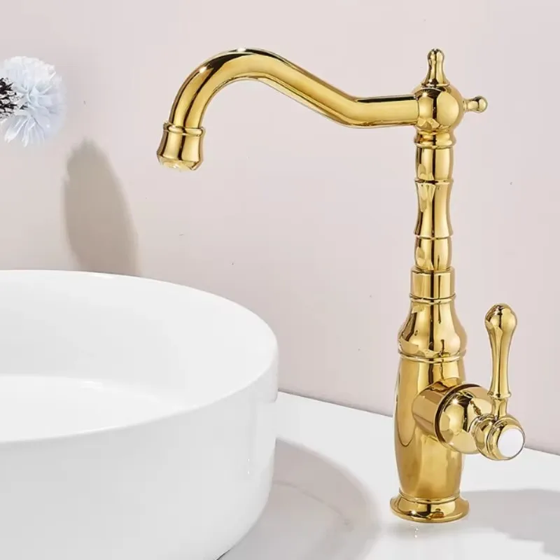 

Золотой латунный смеситель для ванной комнаты, хромированный смеситель для раковины с горячей и холодной водой, латунный смеситель для умывальника