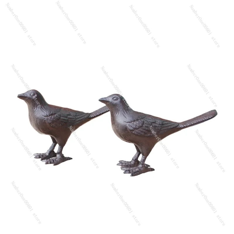 Wrought Iron Birds Figurine Home Decor Creative Country Style Farmhouse Table Decor