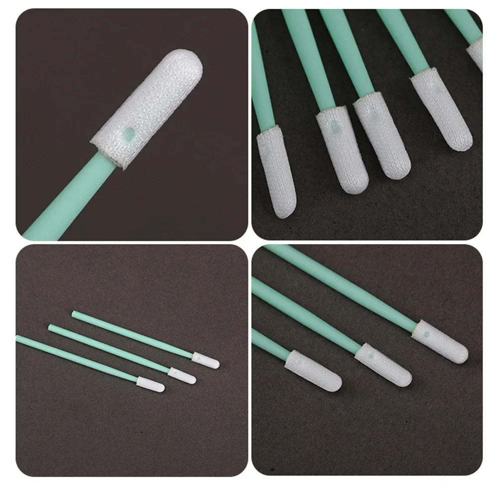 100pcs/Bag Nonwoven Cotton Swab Anti-static Cleaning Q-tips Strong Absorbent Fiber Laser Machine Focus Lens Protection Windows