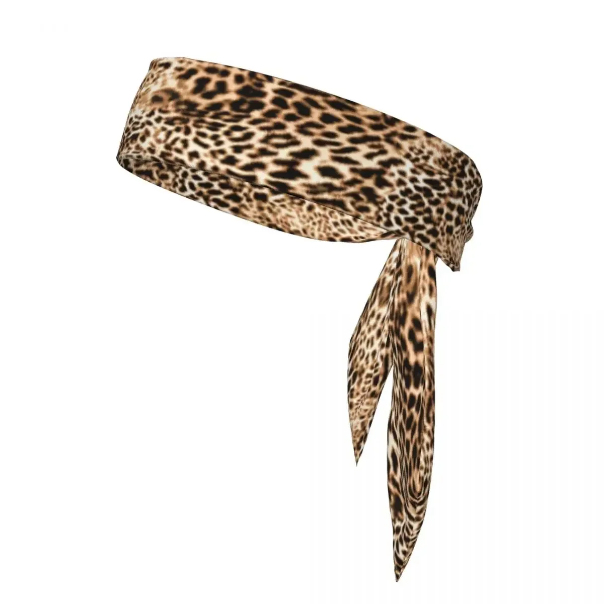 

Tie Headbands Leopard Print Sports Head Band Athletic Sweatband Bandana Sweat Wicking