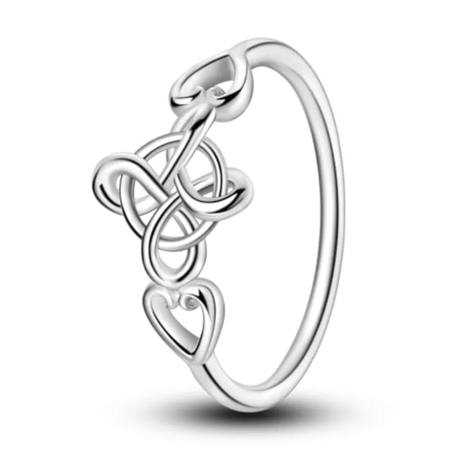 

Hapour 925 Sterling Ring for Women, Eternity Gorgeous Celtic Knot Rings Stackable Rings for Women as Gifts Ring Size 6-9
