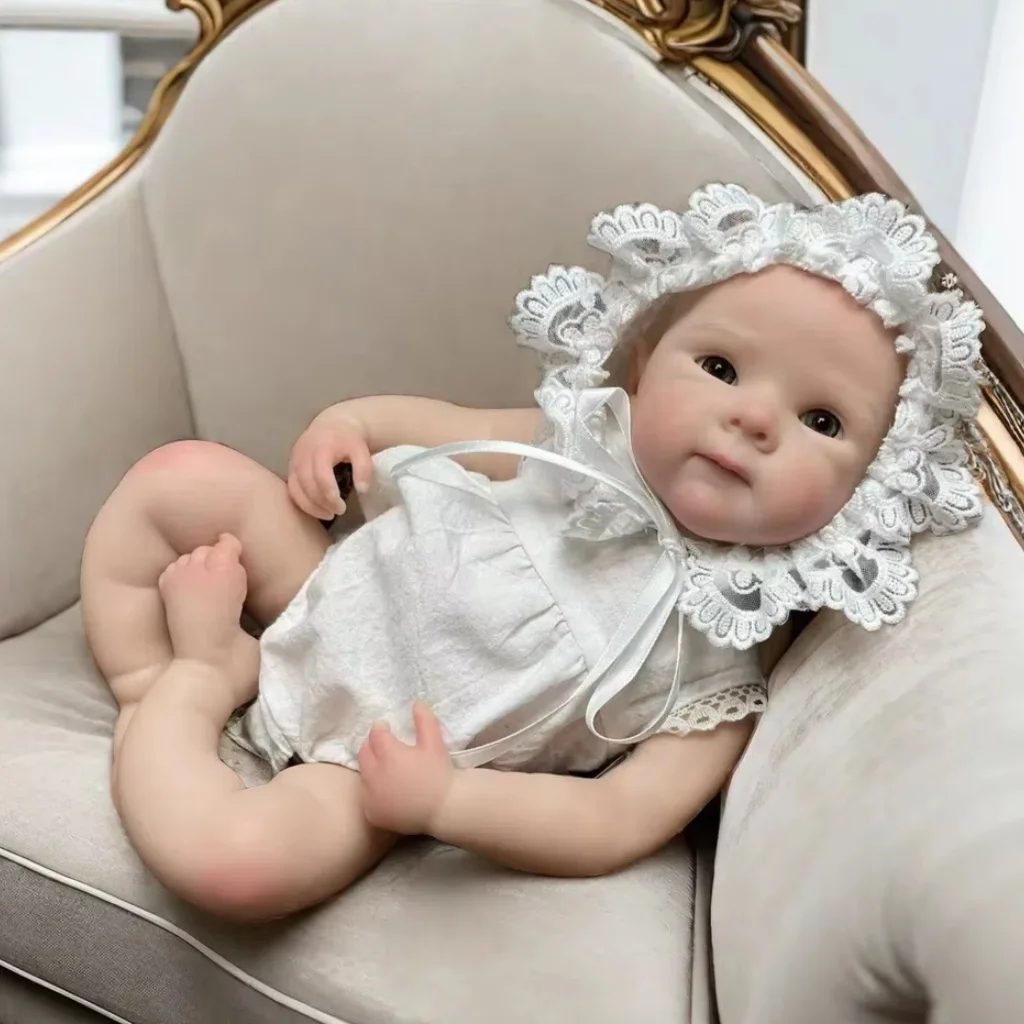 AnjoDoll 13Inch Girl Bettie Full Body Soft Solid Silicone Reborn Doll Painted Handmade Reborn Doll Toy Reborn Corpo De Silicone
