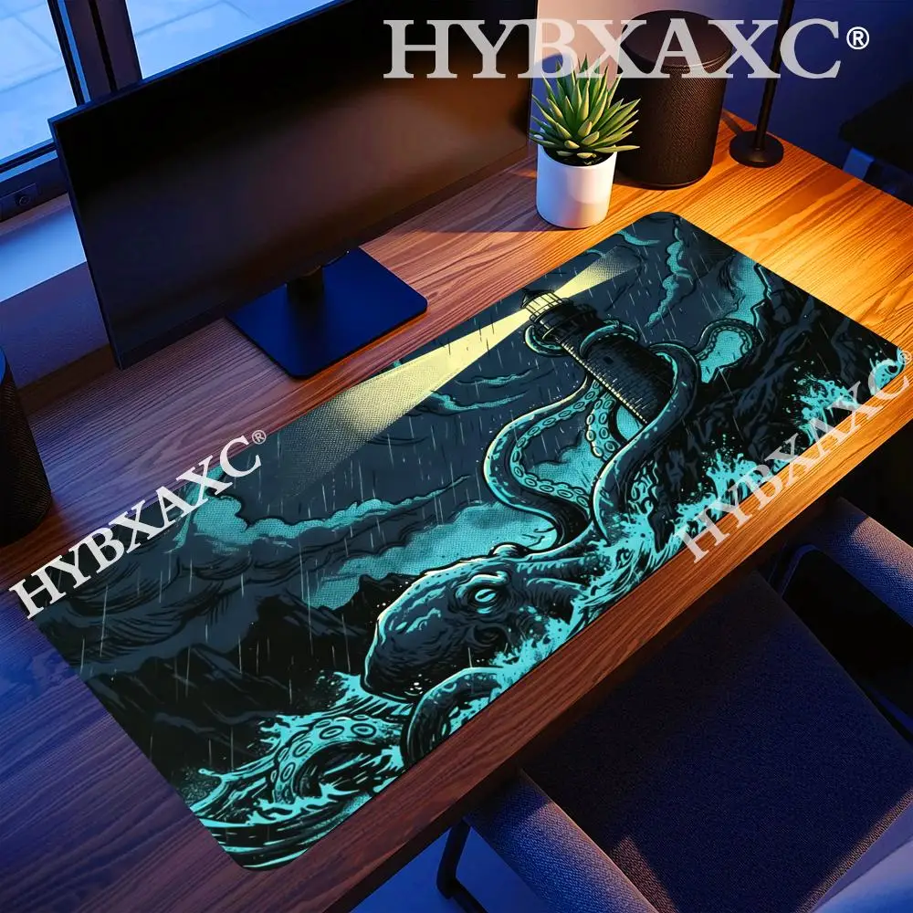 HYBXAXC Octopus Rules Mousepad Funny Ccean Office Decor Sarcastic Sea Life Workspace Gift Ideal for Daily Office Work and Gaming