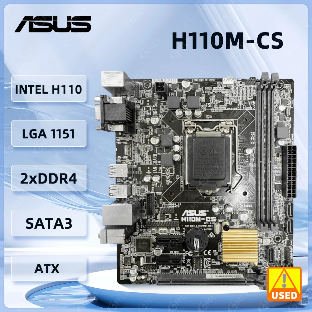 Asus H110M-CS Motherboard Intel H110 LGA 1151 support Core i3-6300 i5-6600 i7-6700 i3-6100  i5-6400 i5-6500 cpu Micro ATX