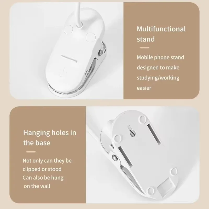 Picture 7: Folding Clamp Led Table Lamp Rechargeable Night Light Study Stand Read Lamp Touch 3 Modes Dimming Eye Protection Light Emergency