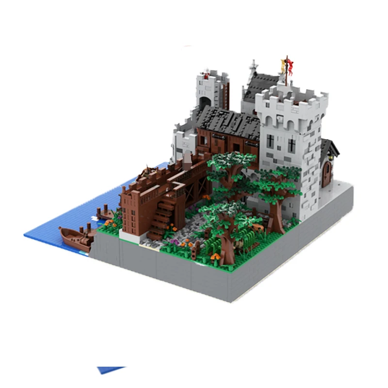 Street View Architecture Series Moc Medieval Castle MOC-49726 Building Block DIY Model High Difficulty Education Brick Toys Gift