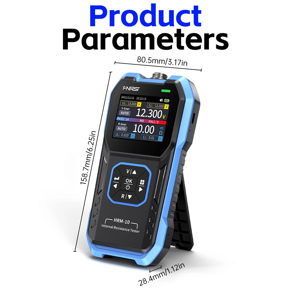 HRM-10 Battery Voltage Internal Resistance Tester 18650 AC Acid Lithium Lead Battery Capacitor Tester for Electrician Tool