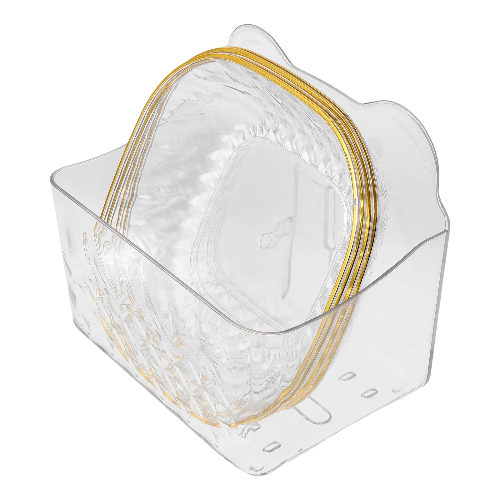 

4pcs Transparent Bone Spitting Dish Large Candy Bowl Ice Cream Clear Food Fruit Plate Plastic Storage Serving Nut Popcorn Salad