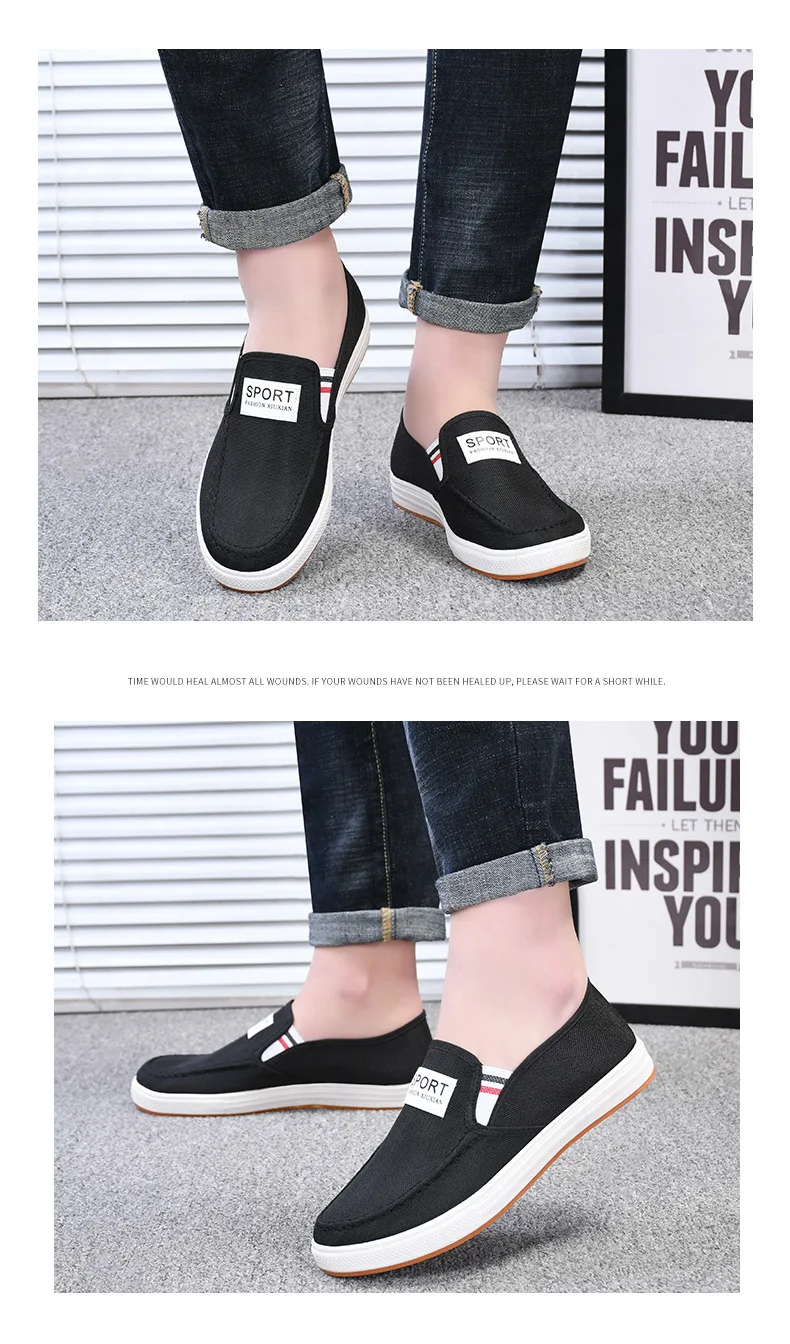 Herren-Slipper aus Canvas, atmungsaktives Obermaterial, leichte, rutschfeste Gummisohle, Sport-Label-Dekor, flache Freizeitschuhe für den täglichen Gebrauch. – Detail 17