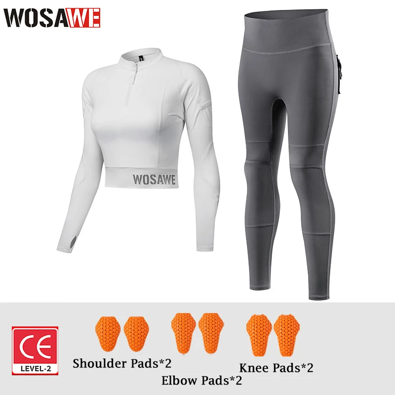 

WOSAWE Motorcycle Armor Jacket Pants Women Girl Motocross Full Body Armor Street Riding Jacket CE Certified Protection Gear #