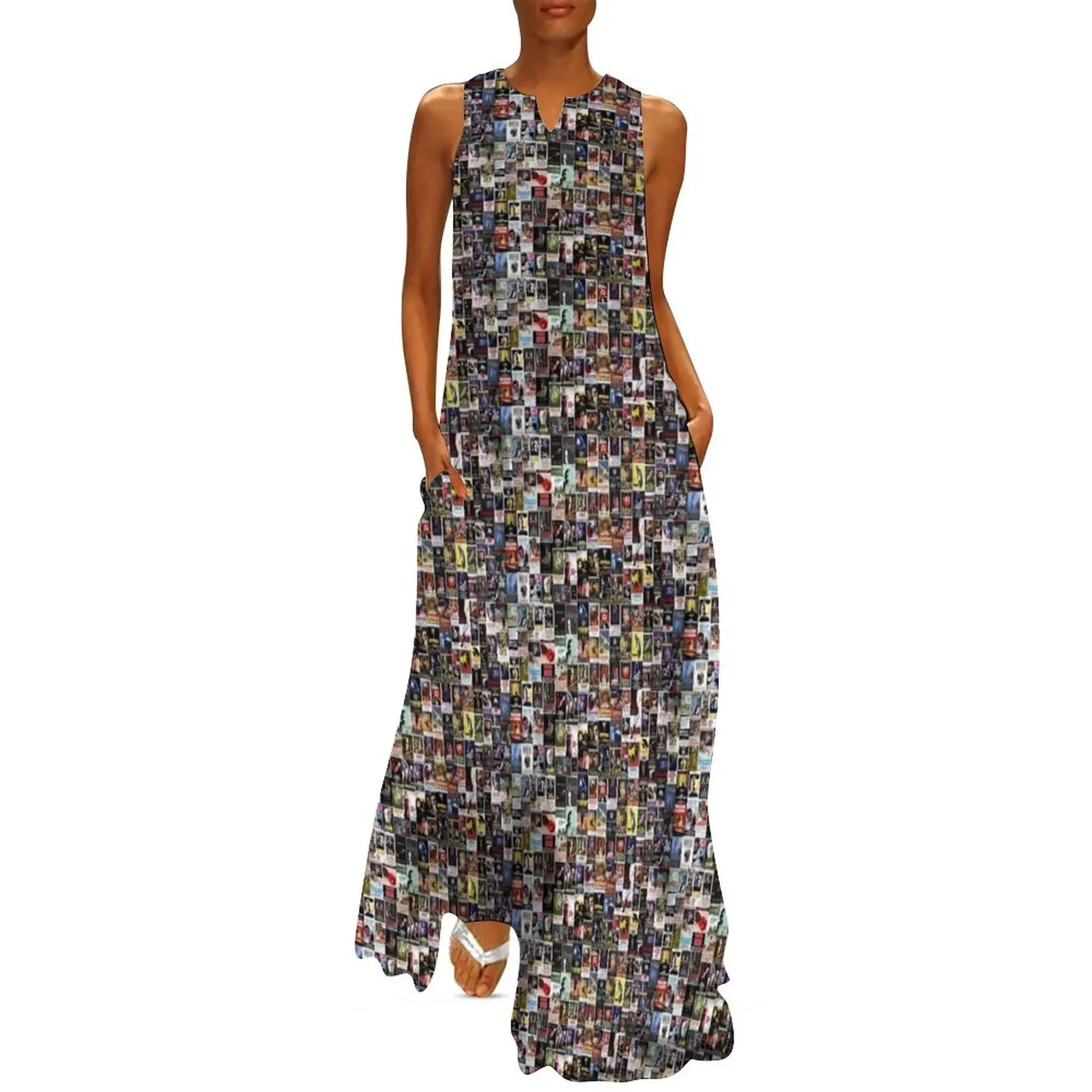 Movie Poster Pattern Long Dress women