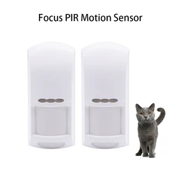 2pcs/Lot 433MHz/868MHz Wireless PIR Motion Sensor Anti-tamper Switch Anti-pet 110 Degree 12-Meter Range for Focus Alarm Host