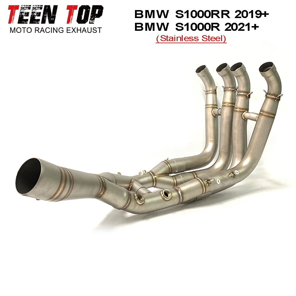 For BMW S1000RR S1000R Exhaust Front Link Pipe Systems Motorcycle Escape Moto Modified Exhaust Elbow Pipe Muffler S1000R 2021+