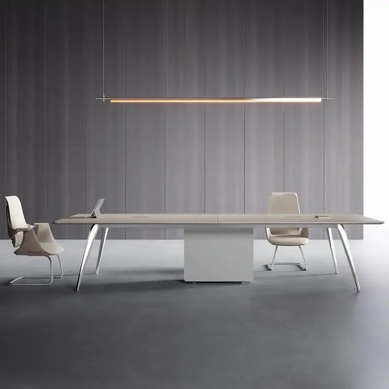 

Conference table Long table, simple and modern size White training reception and negotiation meeting room
