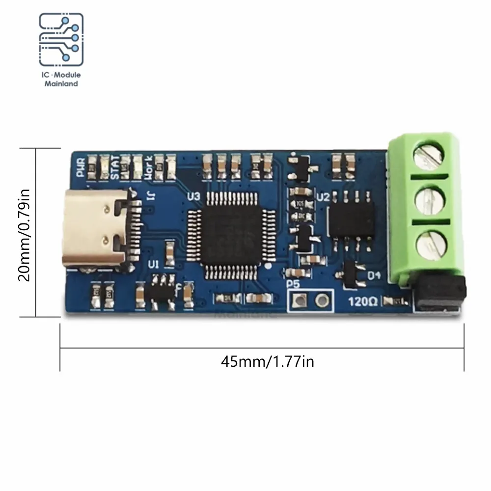 USB to CAN Module 5V Bus Protocol Analysis USB to CAN Converter Module for Industrial Use