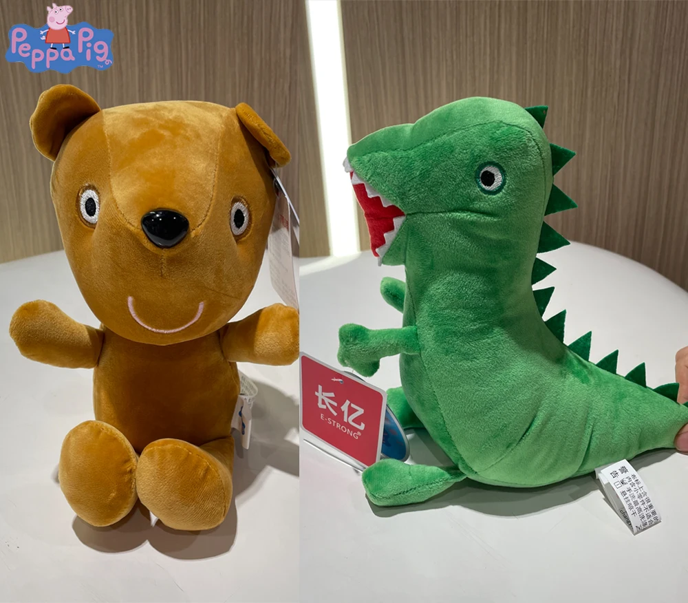 NEUE Ankunft 100 % echtes Peppa Pig 28-30 cm Dinosaurier Teddybär Peppa George Plüschtier Kindergeburtstag Weihnachtsgeschenk Gefüllte PUPPE