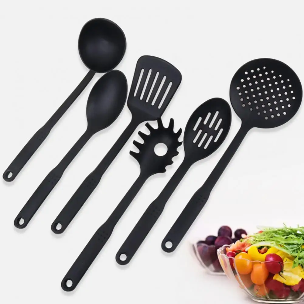 6Pcs/Set Cooking Utensils BPA Free Heat-Resistant Non-stick Spatula Strainer Spoon Slotted Scoop Kit Kitchen Gadgets