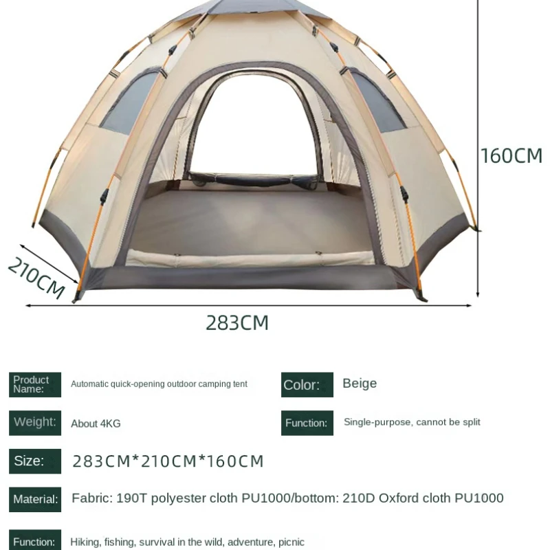 

Outdoor Tent Camping Folding Outdoor Automatic Quick-opening Rainproof Portable Equipment Multi-person Thickening Sun Protection