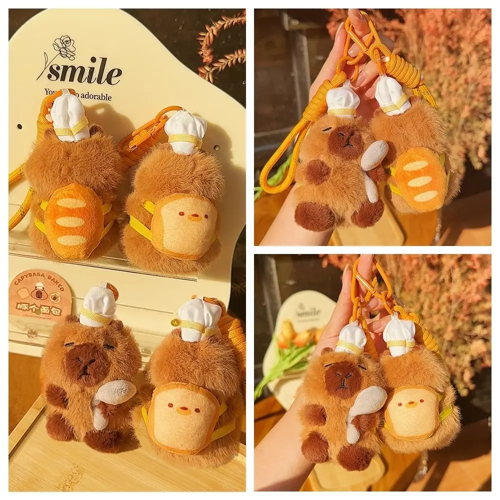 Cute Plush Capybara Plush Keychain Brown Cartoon Bag Pendant Fluffty Animals Keyring Birthday Gift
