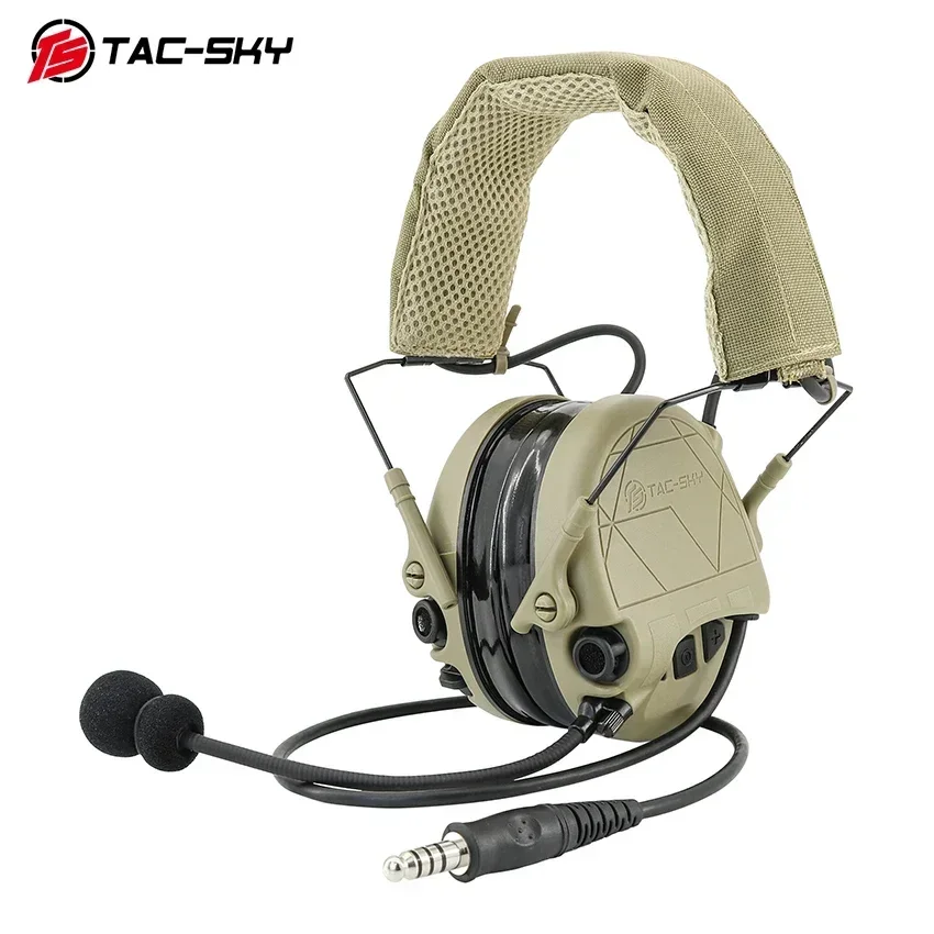 

TS TAC-SKY Tactical Digital Chip Electronic Noise Cancelling Headset TAC301 Outdoor Hunting Shooting Walkie Talkie PTT Headset