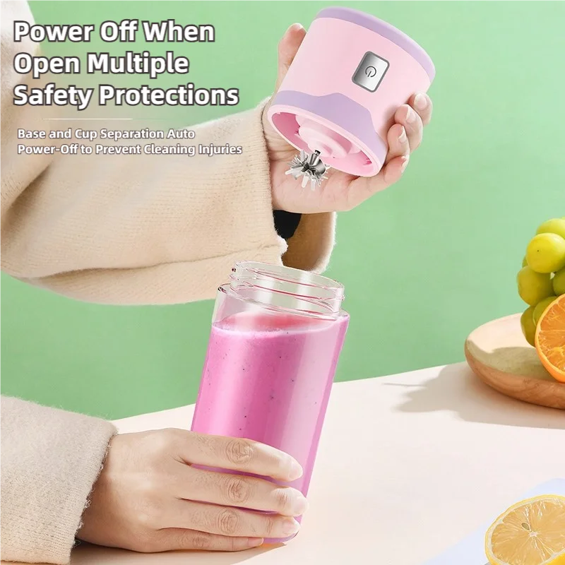 TINSOL Portable Electric Blender 450ml USB Rechargeable Juicer Blender Suitable for Milkshakes, Juice, and Small Food Processing