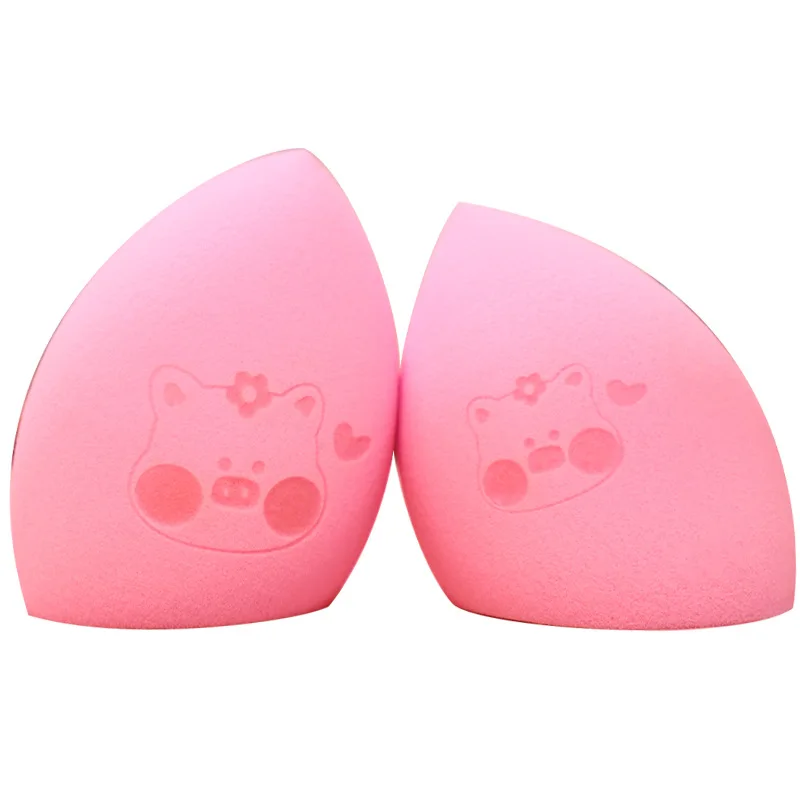 50pcs Custom Your Logo Pet Photo Water Drop Shape Cosmetic Puff Makeup Sponge Face Liquid Foundation Cream Hydrophilic DIY Label