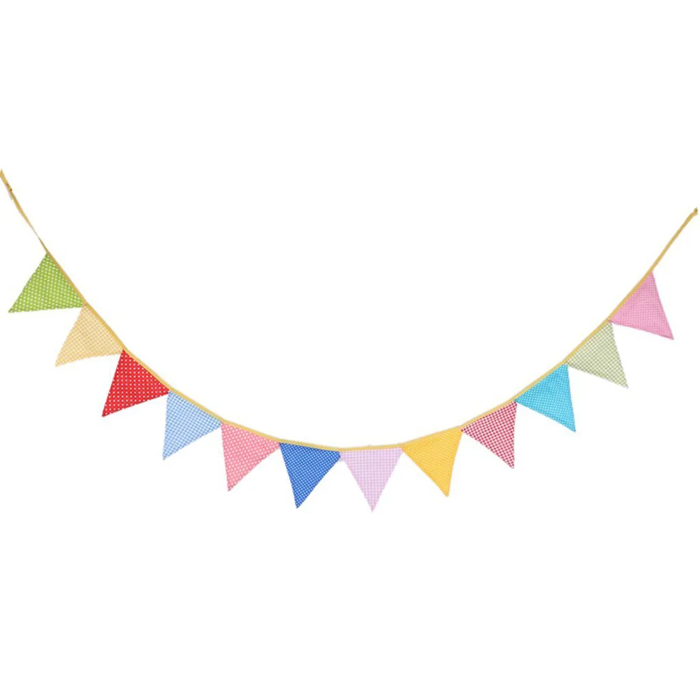 

12 Pcs Festive Banners Decoration Bunting The Sign Colorful Decorations Party Dotted Triangle Event