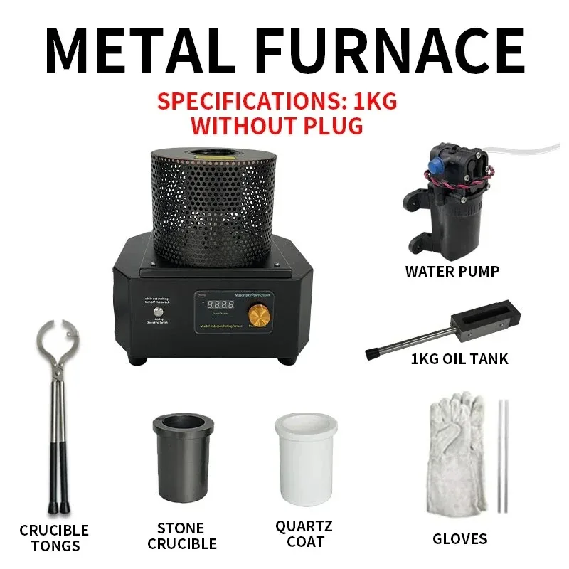 

【From China】1KG/2KG/3KG 1400 to 1600 Degrees Mini Portable Induction Melting Furnace for Gold Silver Steel Casting Jewelry