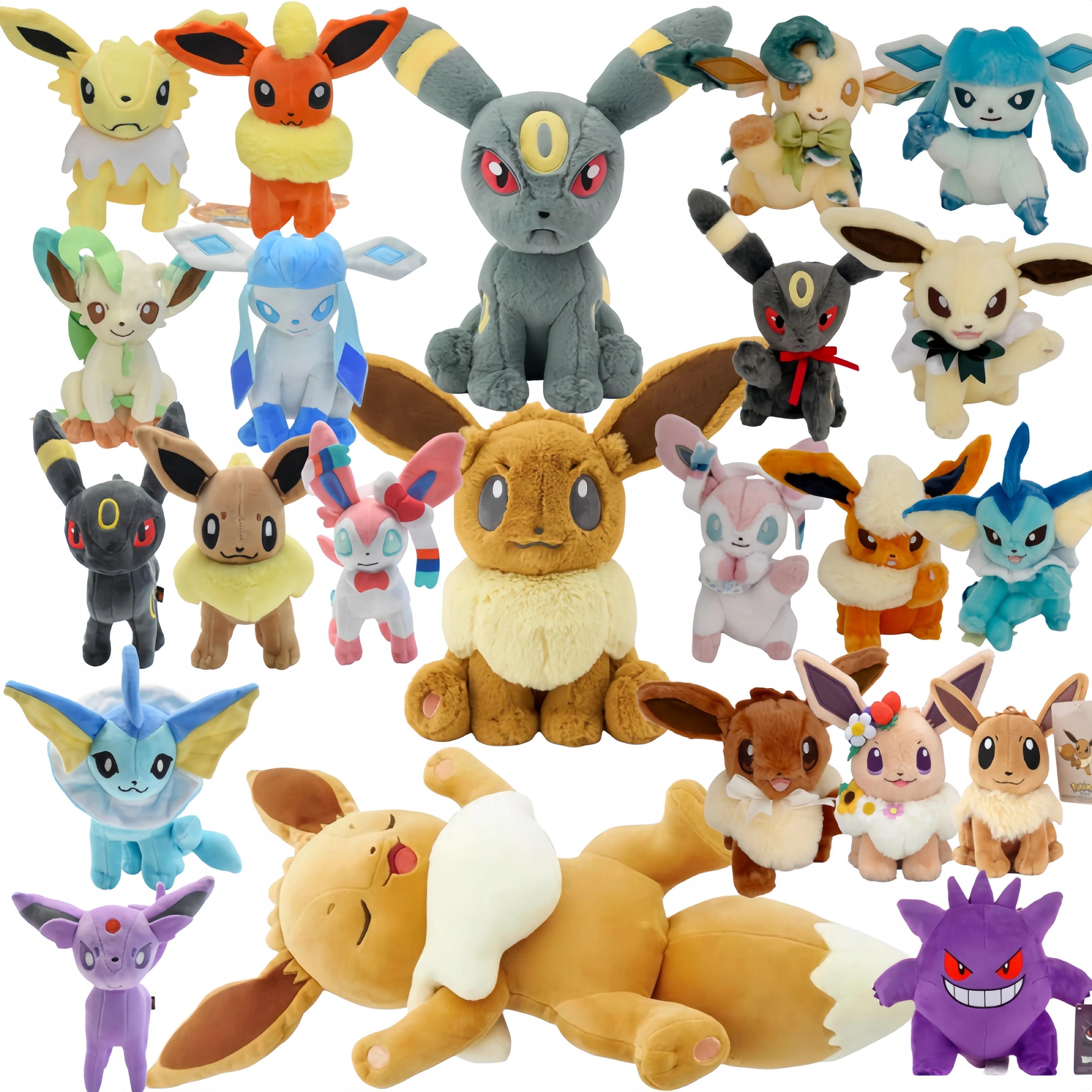 Cartoon Eevee Sylveon Espeon Mimikyu Plush Plushies Toys Cute Eevee Umbreon Vaporeon Glaceon Leafeon Stuffed Peluche Dolls - view 2