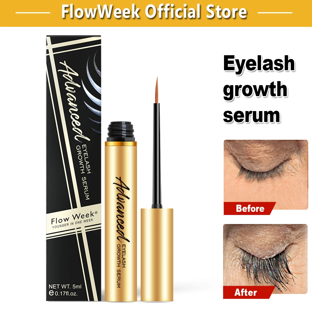 FlowWeek 7Days Fast Eyelash Growth Serum Natural Thick Thick Slender Curly Eyelash Growth Solution Eyelash Lift Lengthening