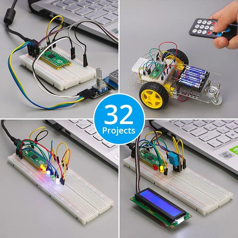 Hot Sale Elecrow Raspberry Pi Pico Advanced Kit for kids Includes 32 Modules & 32 Project Lessons STEM kits as child gift