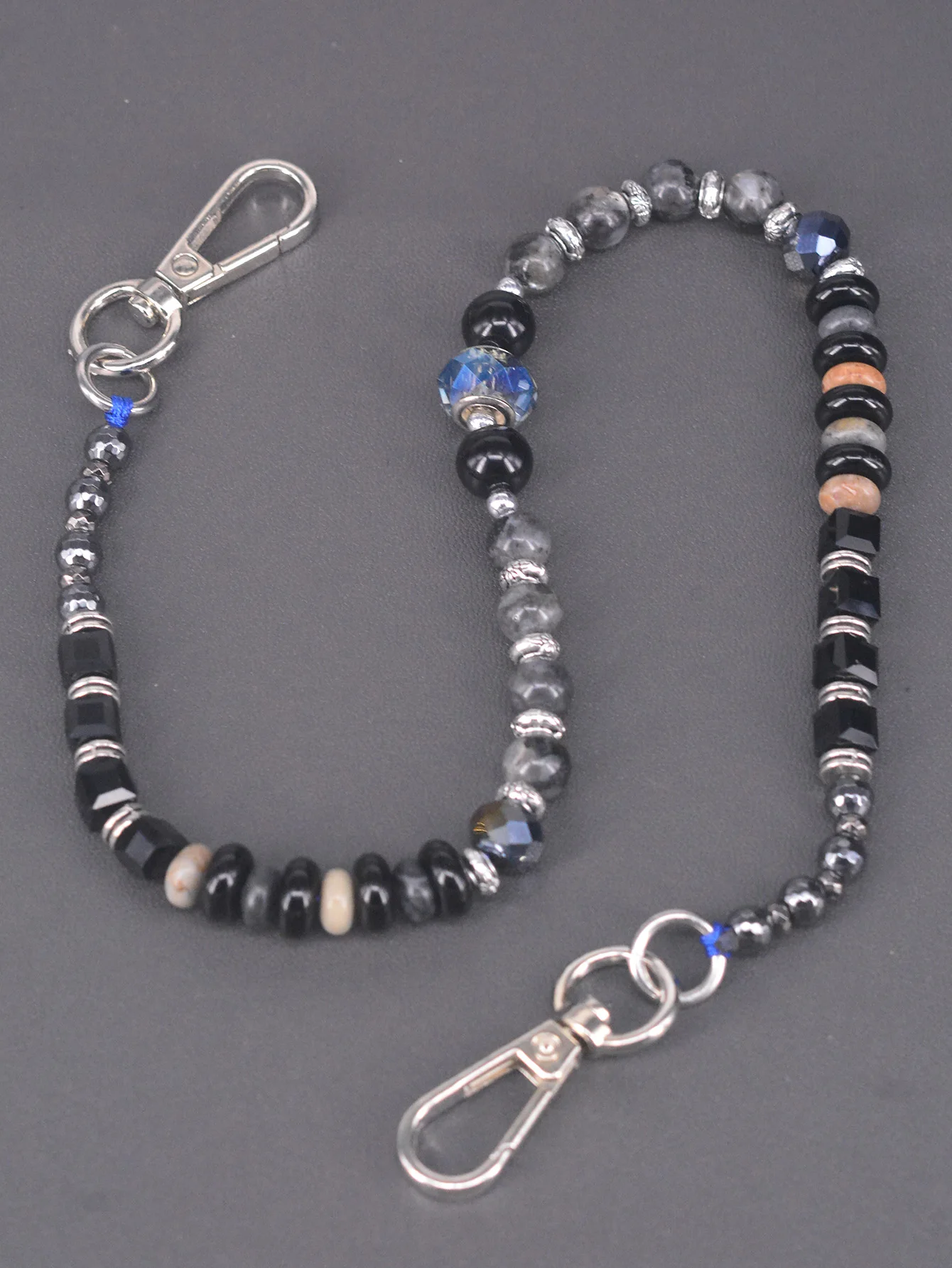 18-дюймовая дизайнерская цепочка из гематита, черного лабрадорита, поворотный крючок, сумка, декор, брюки для телефона, брелок на талию 18-дюймовая дизайнерская цепочка из гематита, черного лабрадорита, поворотный крючок, сумка, декор, брюки для телефона, брелок на талию