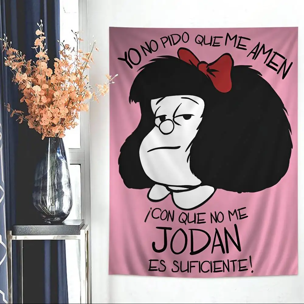 Cute Cartoon M-Mafalda Printed Large Wall Tapestry Indian Buddha Wall Decoration Witchcraft Bohemian Hippie Wall Art Decor