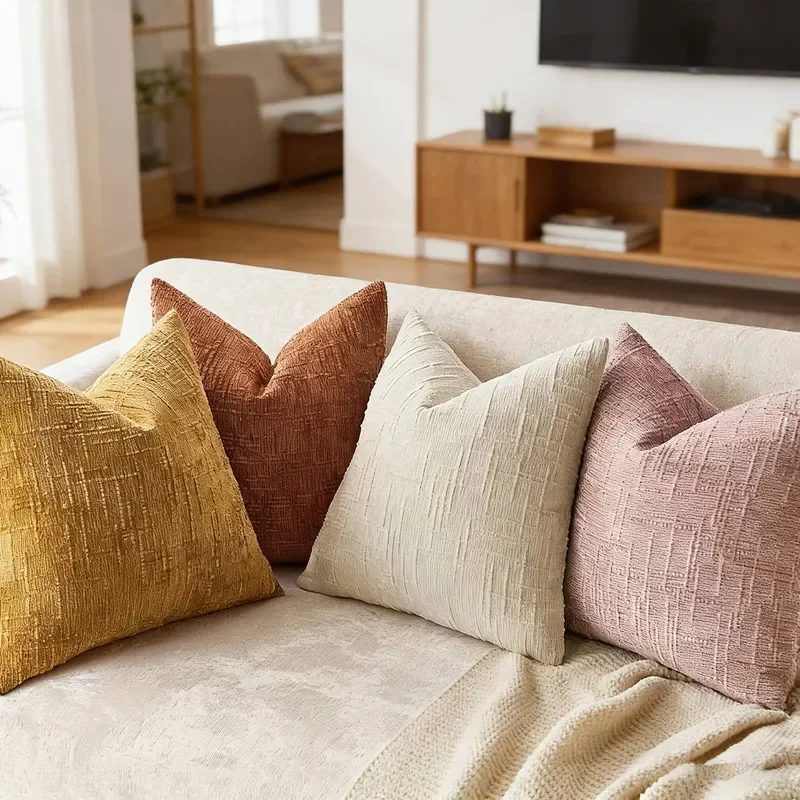 Cross-border roving bamboo pattern throw pillow living room sofa pillowcase pillow bay window simple chenille throw pillow