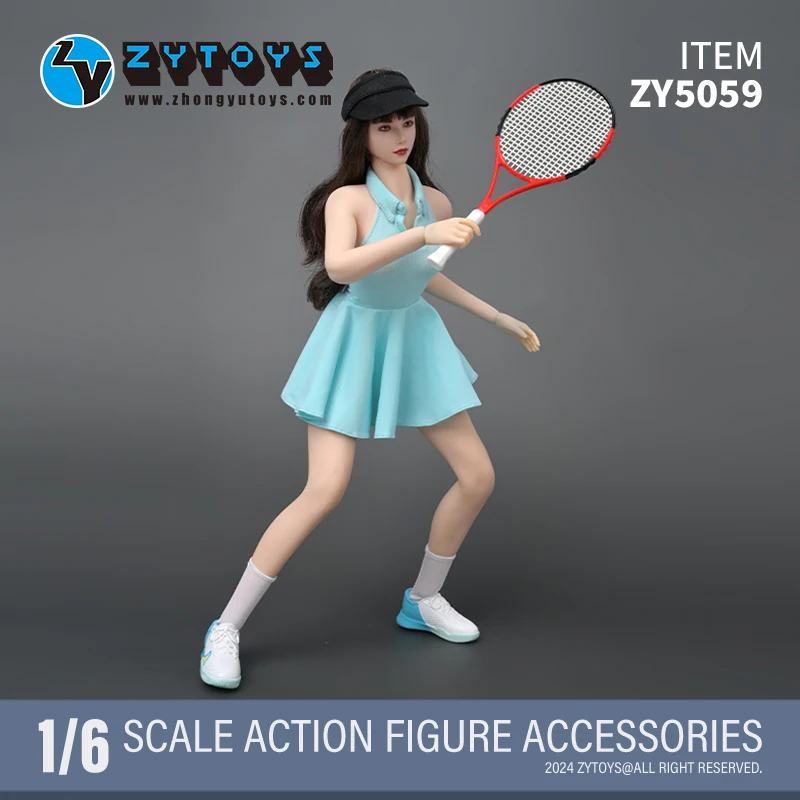 

1/6 Female Tennis Set with Clothes Rackets Bag Shoes Skirt Socks Sporty Fashion Uniform ZY5059 for 12inch Women Action Figure