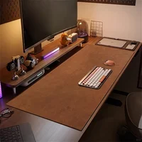 Alfombrilla de ratón de gran tamaño con patrón de piel de vaca retro, alfombrilla de escritorio de cuero de imitación, alfombrilla de escritorio de negocios para oficina, patrón de piel de vaca de doble cara, alfombrilla de escritorio para computadora elegante, mantel de escritorio impermeable sin lavado