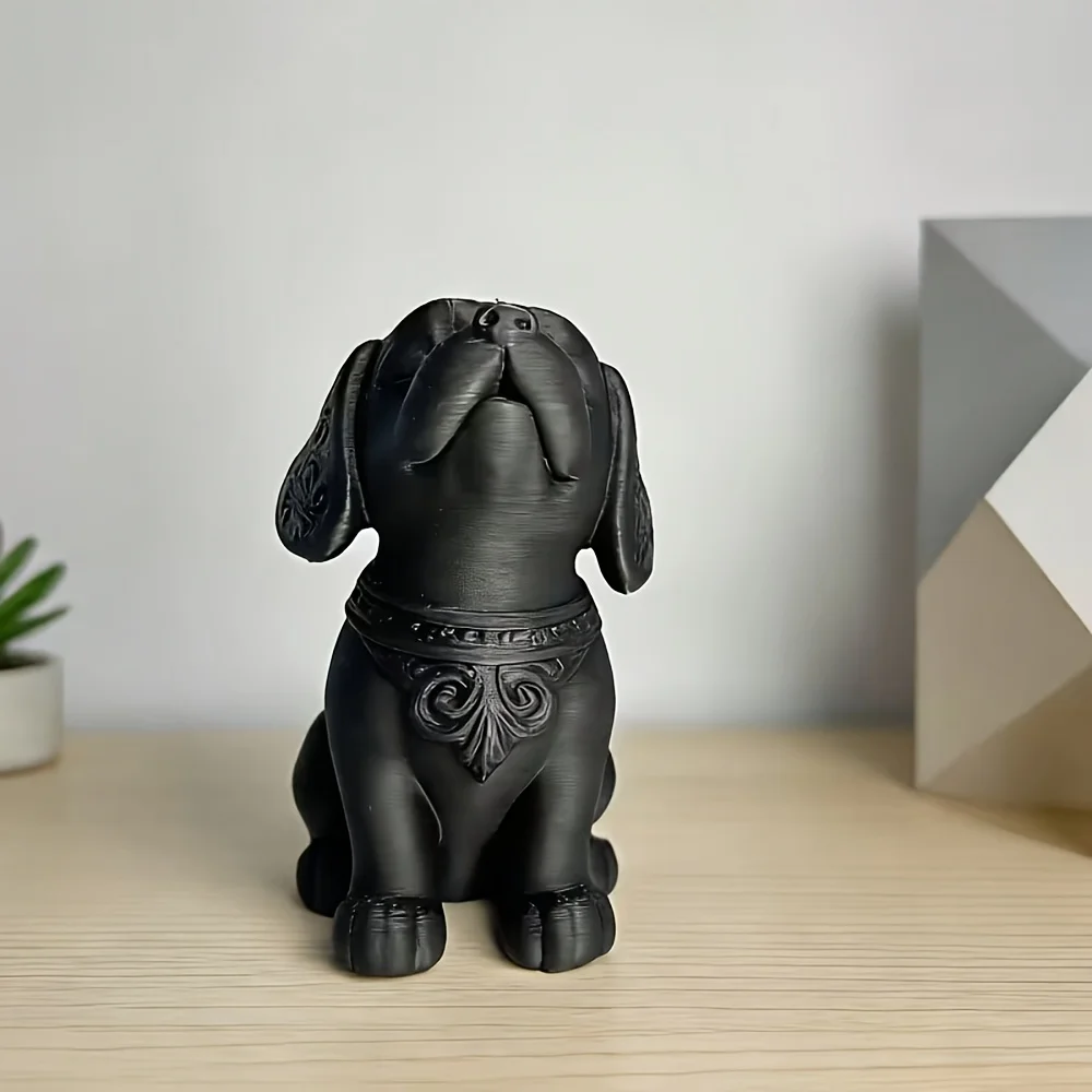 Cute Puppy Scroll Carved Sitting Ornament, Living Room Ornament, Office, Car Ornament, Home Decoration, Christmas, Birthday Gift