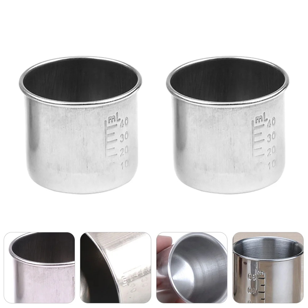

4 шт., мерная чашка для лекарств, градуированная чашка из нержавеющей стали, термостойкая, для домашнего использования, точное измерение жидкости