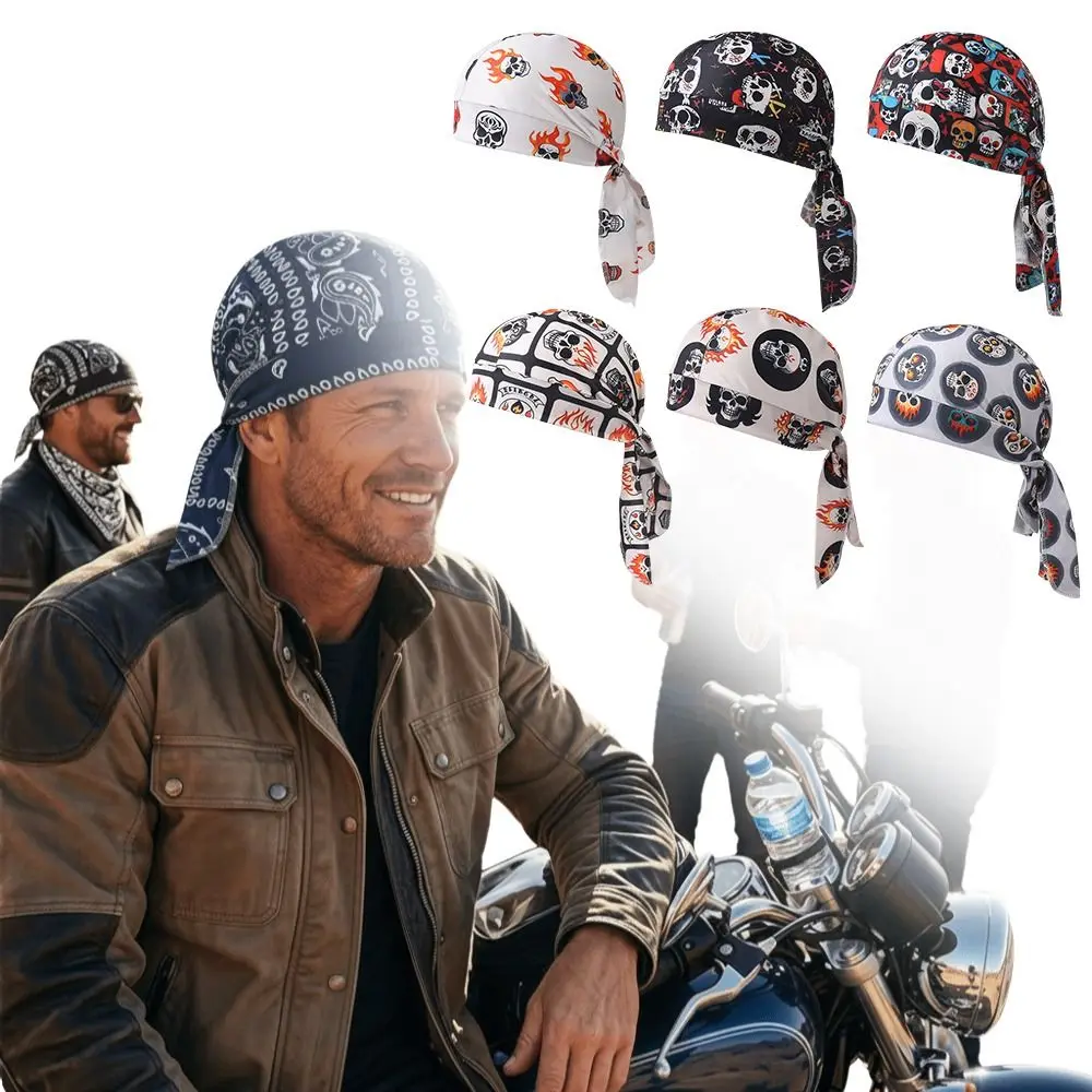 Fashion Accessory Breathable Hijab Caps Adjustable Elastic Pirate Hat Comfortable Quick Dry Cycling Head Wrap Unisex