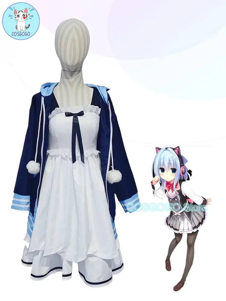 COSGOGO [Customized] Nishiki Asumi Dress Cosplay Costume Cos Game Anime Party Uniform Hallowen Play Role Clothes New Full Set