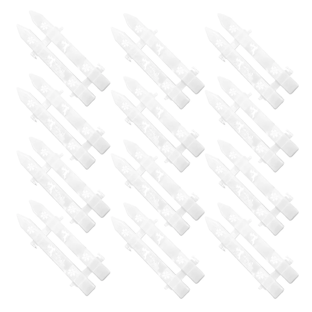 

20 Pcs Christmas Deer Fence White Plastic Decorative Border Balcony Landscape Party Supplies