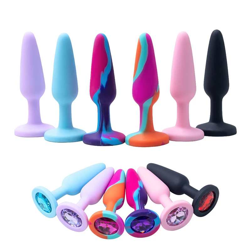 Silicone Anal Plug for Woman 3 Sizes Butt Plug Crystal Base Sex Toys Anal Toys Sex Stopper Adult Toys Anal Trainer for Couples