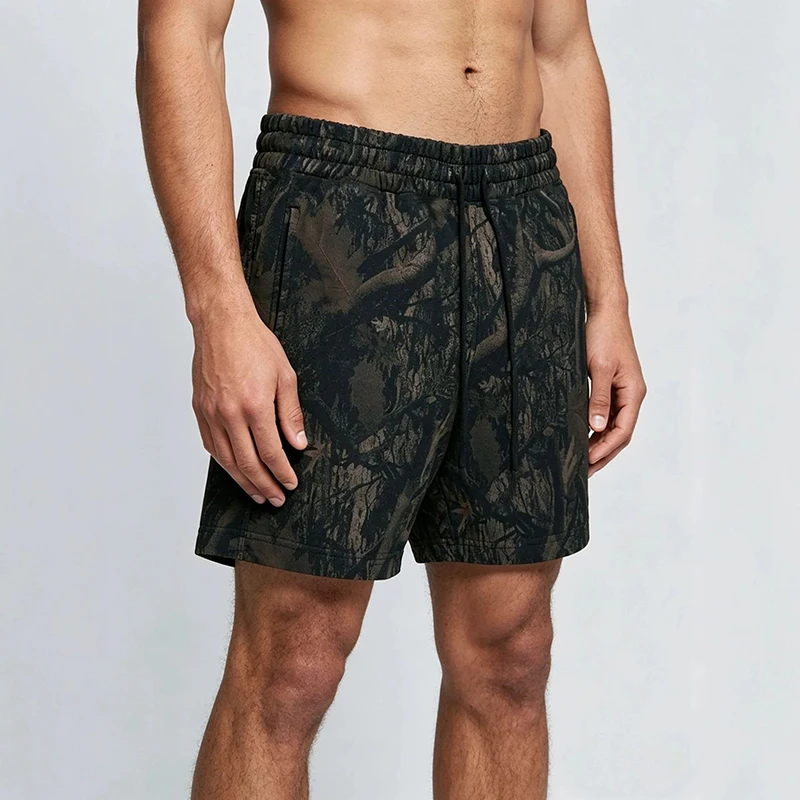 

Sports Loose Breathable Shorts Mens Summer Fashion Pattern Printing Shorts New Casual Men Drawstring Straight Shorts Streetwear