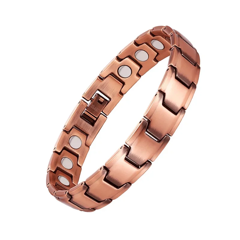 Men Women\'s Copper Color Bracelet Health Energy Germanium Magnetic Bracelet Retro Holographic Chain Bracelet Women\'s Arthritis