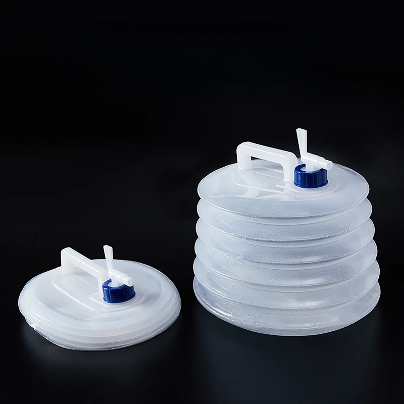 Herramientas de Viaje para Acampar al Aire Libre, Cubo de Almacenamiento de Agua Plegable Telescópico Multifuncional, de Gran Capacidad y Reforzado, con Grifo